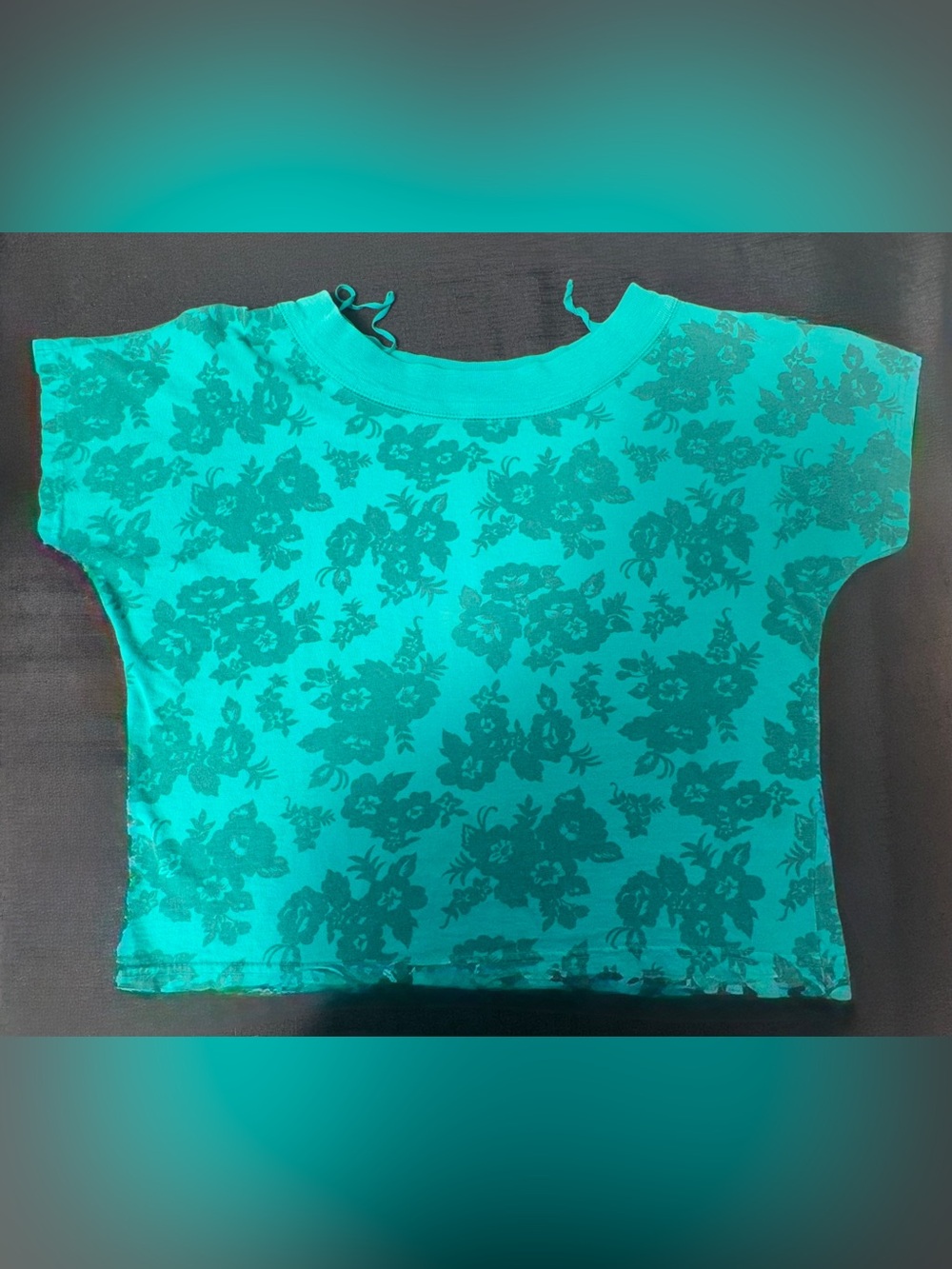 Vintage 80’s & 90’s Traffic Jam, Teal & Turquoise floral Top. M - Picture 2 of 15